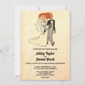  Retro Paar 50s Stripboek Huwelijk Kaart (Voorkant)