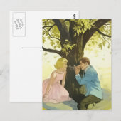 Retro-paar Briefkaart (Voorkant / Achterkant)