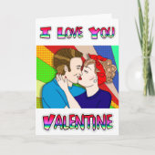 Retro Paar dat zoent | Valentijnsdag  Kaart (Voorkant)