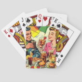 Retro paar Drink strips Pokerkaarten (Achterkant)