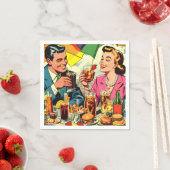 Retro paar Drink strips Servet (Insitu)