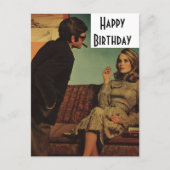 Retro paar gelukkige verjaardag briefkaart (Voorkant)