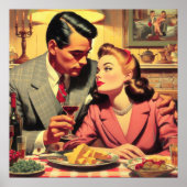 Retro paar illustratie poster (Voorkant)