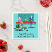 Retro Paar met Hond Papier Servetten (Insitu)