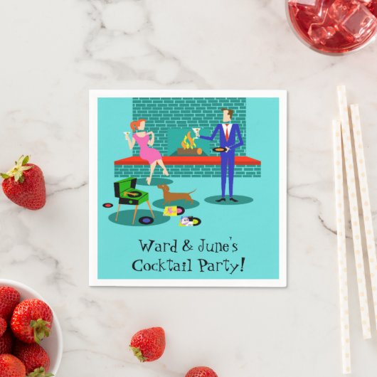 Retro Paar met Hond Papier Servetten (Insitu)