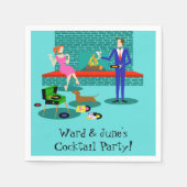 Retro Paar met Hond Papier Servetten (Voorkant)