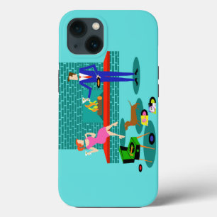 Retro Paar met iPhone 6 van de Hond Hoesje iPhone 13 Hoesje