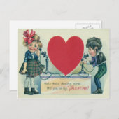  retro paar op telefoon Valentijn Kaart (Voorkant / Achterkant)
