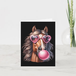 Retro Paard Blowing Bubble Gum met Zonnebril Paard Kaart