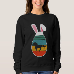 Retro Paard in Paasei Konijn Paard Liefde Trui