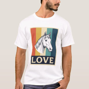 Retro Paard Liefde Vintage Gravure Shirt Ontwerp