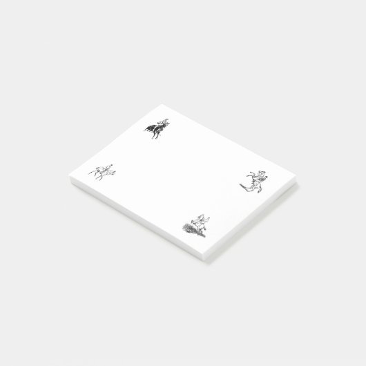Retro  paard Riding Post-it® Notes (Schuin)