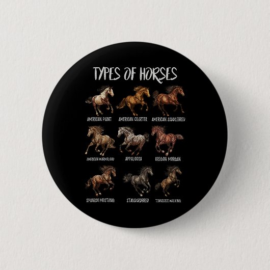  retro paarden1 ronde button 5,7 cm (Voorkant)