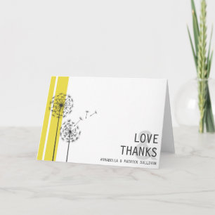 Retro Paardenbloemen Geel Minimalistisch Dank Je W Bedankkaart