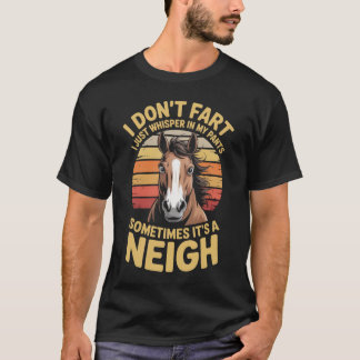 Retro Paardenscheet Fluisterend Grappig Kleding T-shirt