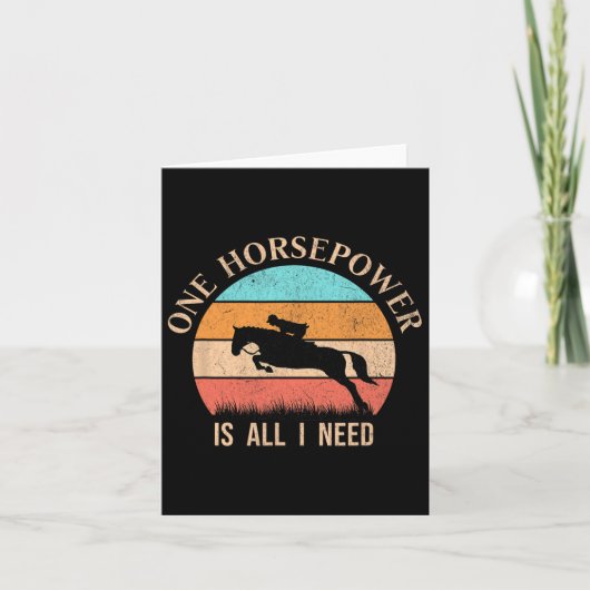 Retro Paardrijden Meisje Grappig Paardrijder Vint Kaart (Voorkant)