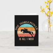 Retro Paardrijden Meisje Grappig Paardrijder Vint Kaart (Gele Bloem)