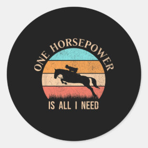 Retro Paardrijden Meisje Grappig Paardrijder Vint Ronde Sticker