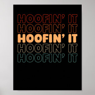 Retro Paardrijden Ruiter - Paardenrug Hoofi Poster