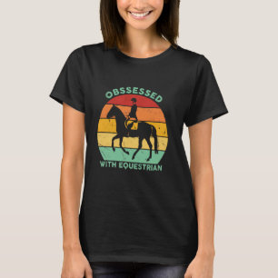 Retro Paardrijden Silhouet u2013 Geobsedeerd door T-shirt