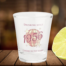 Retro paars 1956 70ste verjaardag  shot glas