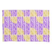 Retro Paars en geel geometrisch patroon Kussensloop (Voorkant)