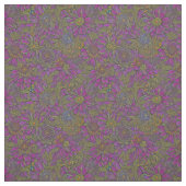 Retro Paars en groen Floral design Stof (Swatch)