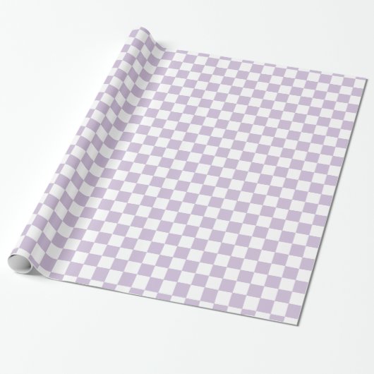 Retro Paars Geruit Cadeaupapier (Uitgerold)