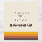 retro Paar's goed met een bruidsmeisje Wijn Etiket (Enkel label)