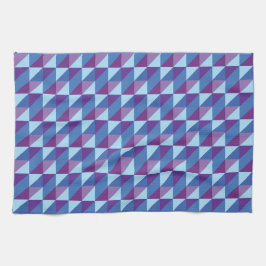 Retro paars naar blauw geometrisch abstract 90s-sf theedoek