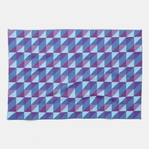 Retro paars naar blauw geometrisch abstract 90s-sf theedoek