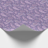 Retro Paars Paisley Pattern Cadeaupapier (Hoek)