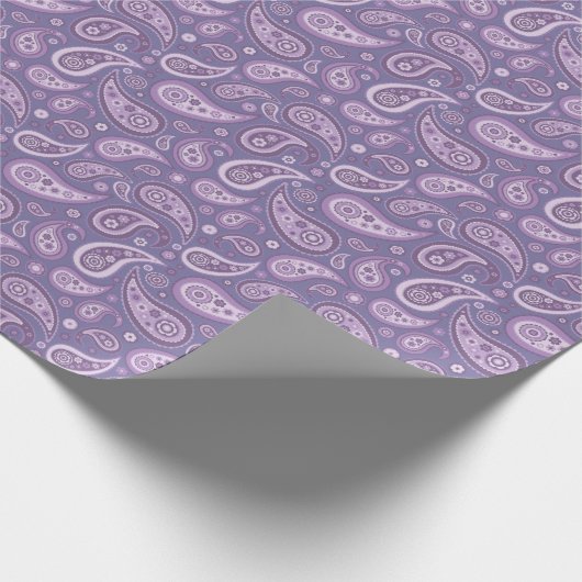 Retro Paars Paisley Pattern Cadeaupapier (Hoek)