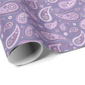 Retro Paars Paisley Pattern Cadeaupapier (Rol Hoek)
