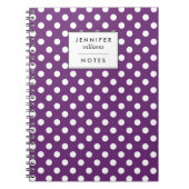 Retro Paars Polka Dots Pattern Notitieboek (Voorkant)