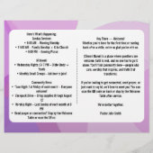 Retro Paars Roze Geometrisch Kerkbulletin Flyer (Achterkant)