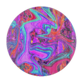 Retro Paarse, blauwe en Oranje Abstracte vloeibare Snijplank