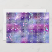 Retro Paarse Blauwe Roze Disco Ball Mirror Monogra Notitiekaartje (Achterkant)