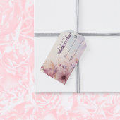 Retro Paarse Bloemen Abstract Happy Moederdag Cadeaulabel