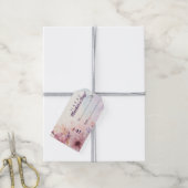 Retro Paarse Bloemen Abstract Happy Moederdag Cadeaulabel (Met Touw)