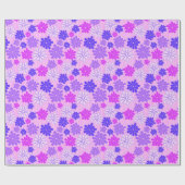 Retro Paarse Bloemmacht Cadeaupapier (Vlak)