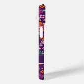 Retro Paarse bloemmotief Case-Mate iPhone Case (Achterkant / Rechts)