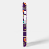 Retro Paarse bloemmotief Case-Mate iPhone Case (Achterkant / Links)