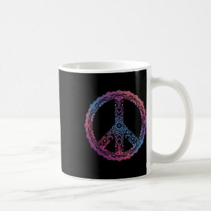 Retro Paarse Boho Yoga Sierlijke Mandala Vredestek Koffiemok