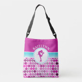 Retro Paarse cirkels Afbeelding Skater door Golly  Crossbody Tas (Achterkant)