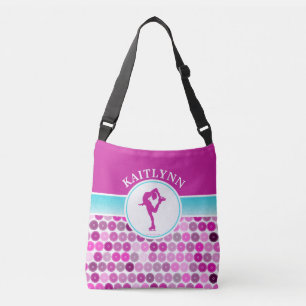 Retro Paarse cirkels Afbeelding Skater door Golly Crossbody Tas