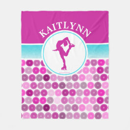 Retro Paarse cirkels Afbeelding Skater door Golly  Fleece Deken