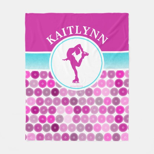 Retro Paarse cirkels Afbeelding Skater door Golly  Fleece Deken (Voorkant)
