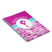 Retro Paarse cirkels Afbeelding Skater door Golly Notitieboek (Rechterzijde)