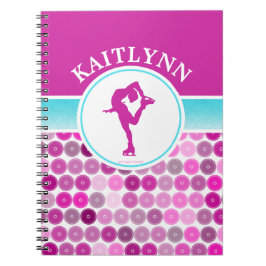 Retro Paarse cirkels Afbeelding Skater door Golly  Notitieboek